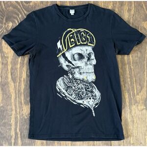 BIG1 Skull Graphic T-Shirt Medium Black Streetwear Skater Tee